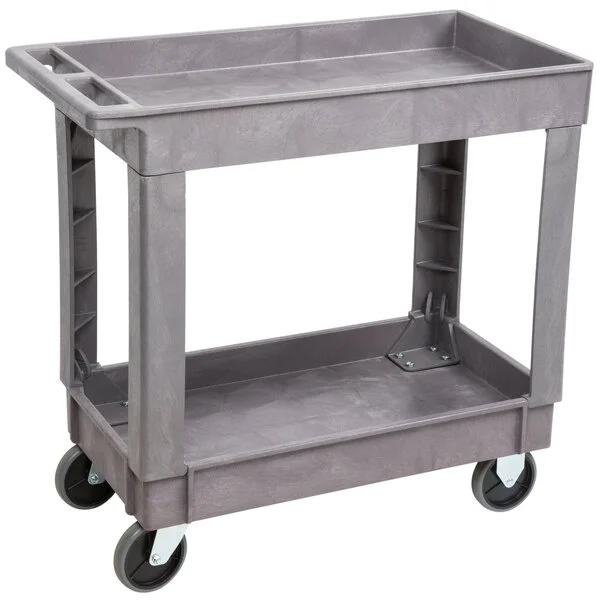 Lakeside 2521 Plastic Deep Well Two Shelf Utility Cart - 34 1/2 Lakeside 2521 Plastic Deep Well Two Shelf Utility Cart - 34 1/2