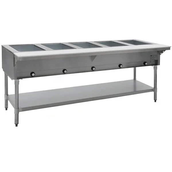 Eagle Group SHT5-NG Five Pan Open Well Natural Gas Hot Food Table with Open Base - 17,500 BTU Eagle Group SHT5-NG Five Pan Open Well Natural Gas Hot Food Table with Open Base - 17,500 BTU