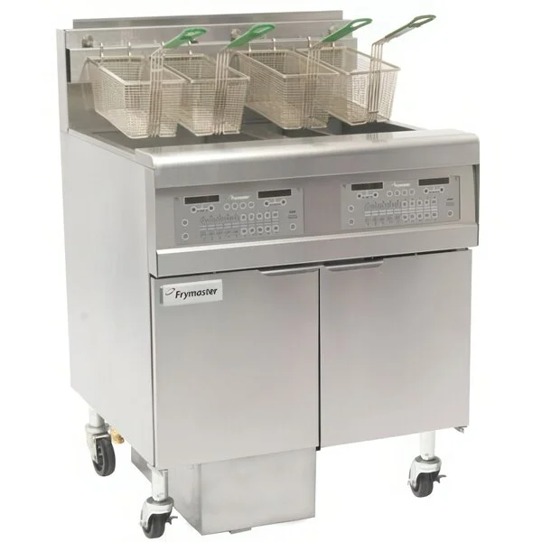 Frymaster FPGL230-2LCA Liquid Propane Floor Fryer with Full Right Frypot / Left Split Pot and Automatic Top Off - 150,000 BTU