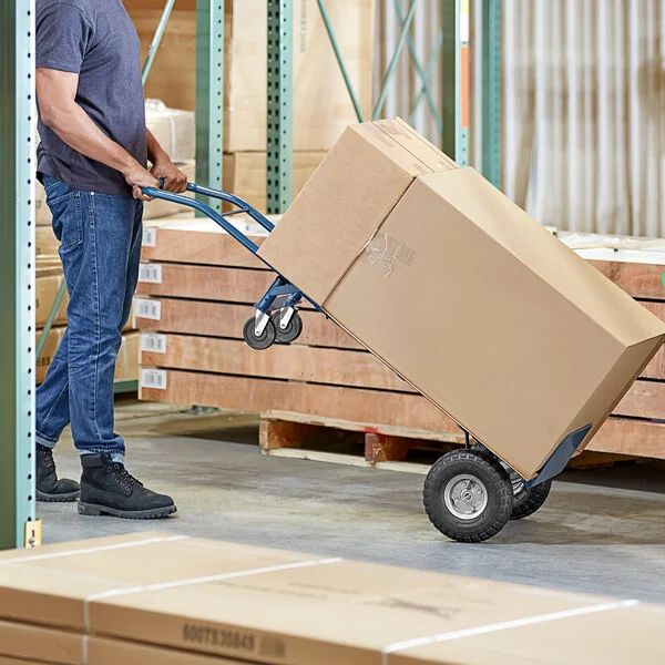 Lavex 500 lb. Blue 2-in-1 Convertible Hand Truck With 10 Lavex 500 lb. Blue 2-in-1 Convertible Hand Truck With 10