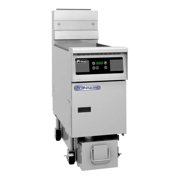 Pitco® SSH55-1FD Solofilter Solstice Supreme Natural Gas 40-50 lb. Floor Fryer with Digital Controls - 80,000 BTU Pitco® SSH55-1FD Solofilter Solstice Supreme Natural Gas 40-50 lb. Floor Fryer with Digital Controls - 80,000 BTU