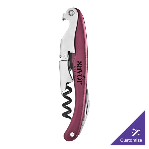 Franmara 3275-03 Lisse Customizable Two-Step Waiter's Corkscrew with Metallic Burgundy Anodized Aluminum Handle Franmara 3275-03 Lisse Customizable Two-Step Waiter's Corkscrew with Metallic Burgundy Anodized Aluminum Handle