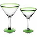 Acopa Tropic 15 oz. Martini Glass with Green Rim and Base - 12/Case Acopa Tropic 15 oz. Martini Glass with Green Rim and Base - 12/Case
