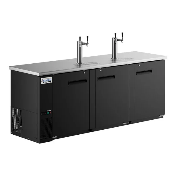 Avantco UDD-4-HC Black Kegerator / Beer Dispenser with (2) 2 Tap Towers - (3) 1/2 Keg Capacity Avantco UDD-4-HC Black Kegerator / Beer Dispenser with (2) 2 Tap Towers - (3) 1/2 Keg Capacity