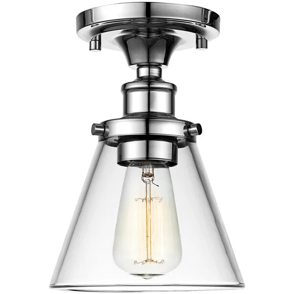 Globe Vintage Chrome Flush Mount Light - 120V Globe Vintage Chrome Flush Mount Light - 120V