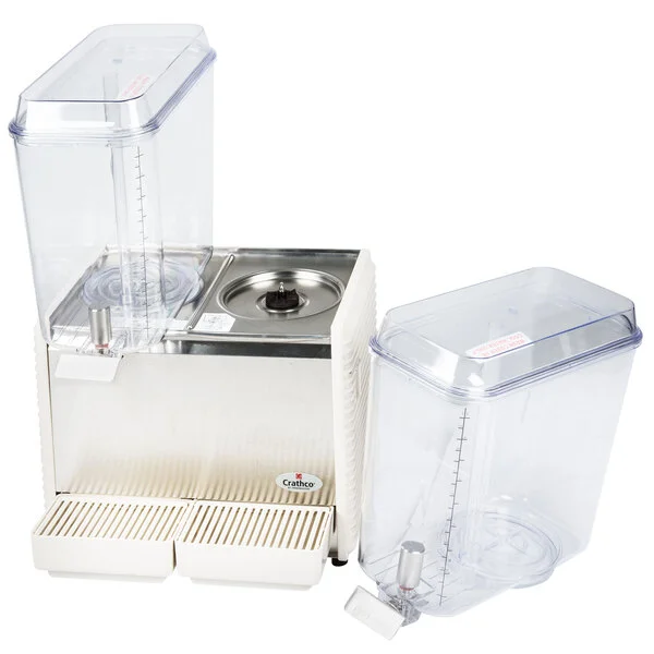 Crathco D25-4 Classic Bubbler Series Double 5 Gallon Bowl High Impact Plastic Refrigerated Beverage Dispenser Crathco D25-4 Classic Bubbler Series Double 5 Gallon Bowl High Impact Plastic Refrigerated Beverage Dispenser