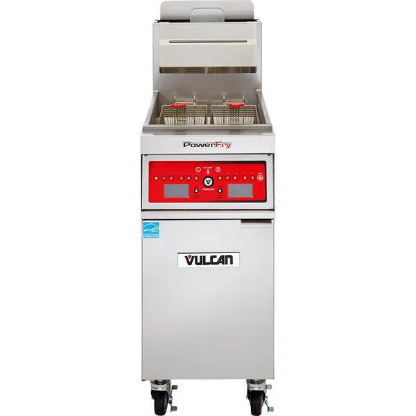 Vulcan 1VK85C-1 PowerFry5 85-90 lb. Natural Gas Floor Fryer with Computer Controls - 90,000 BTU Vulcan 1VK85C-1 PowerFry5 85-90 lb. Natural Gas Floor Fryer with Computer Controls - 90,000 BTU