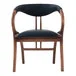 QA Group Black Faux Leather Peru Arm Chair with Natural Wooden Frame QA Group Black Faux Leather Peru Arm Chair with Natural Wooden Frame