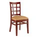 Lancaster Table & Seating Mahogany Finish Wood Window Back Chair with Light Brown Vinyl Seat - Assembled Lancaster Table & Seating Mahogany Finish Wood Window Back Chair with Light Brown Vinyl Seat - Assembled