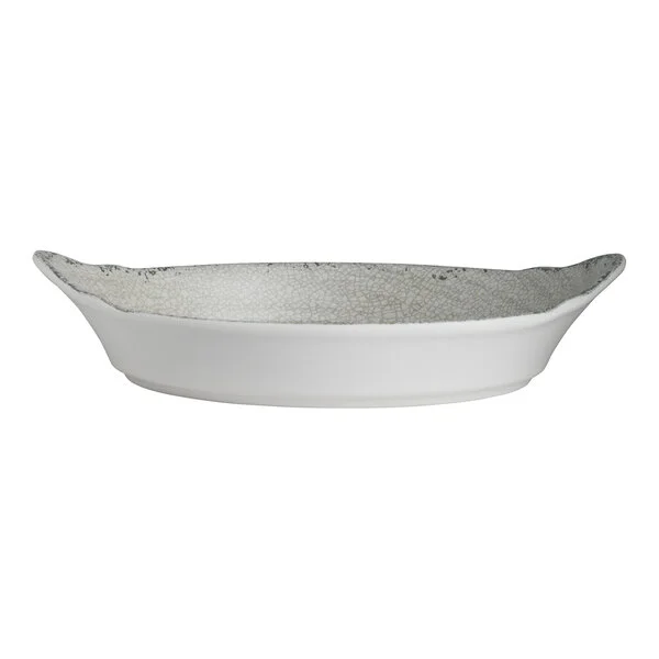 Creations Pompeii from Steelite International 23 oz. Stone Melamine Oval Eared Dish - 6/Case Creations Pompeii from Steelite International 23 oz. Stone Melamine Oval Eared Dish - 6/Case