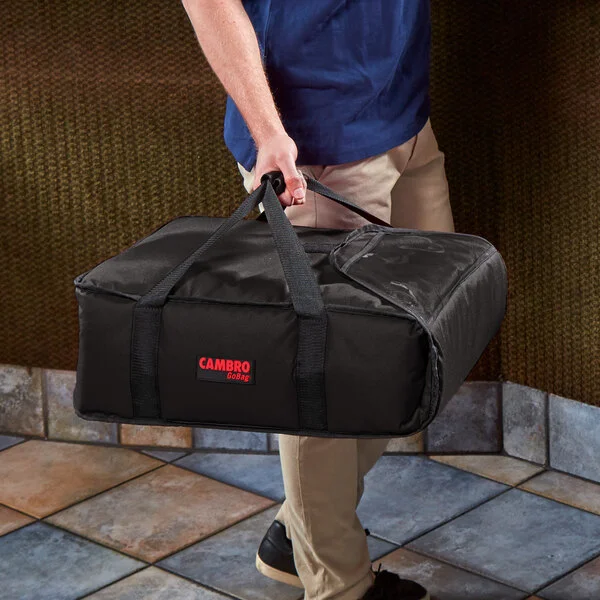 Cambro GBP216110 Customizable Insulated Black Pizza Delivery GoBag® - Holds up to (2) 16