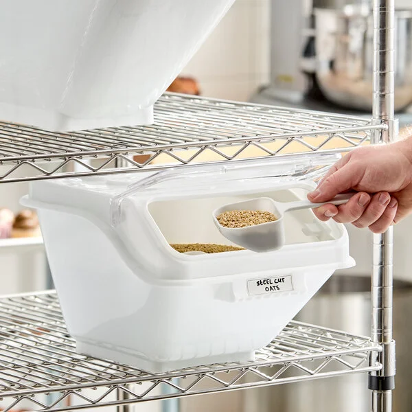 Baker's Lane 2.6 Gallon / 40 Cup Clip-In Shelf Ingredient Bin with Flip Lid, Label Sheet, and Scoop