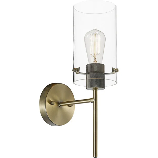 Globe Vintage Antique Brass / Clear Glass Wall Sconce - 120V/60W Globe Vintage Antique Brass / Clear Glass Wall Sconce - 120V/60W
