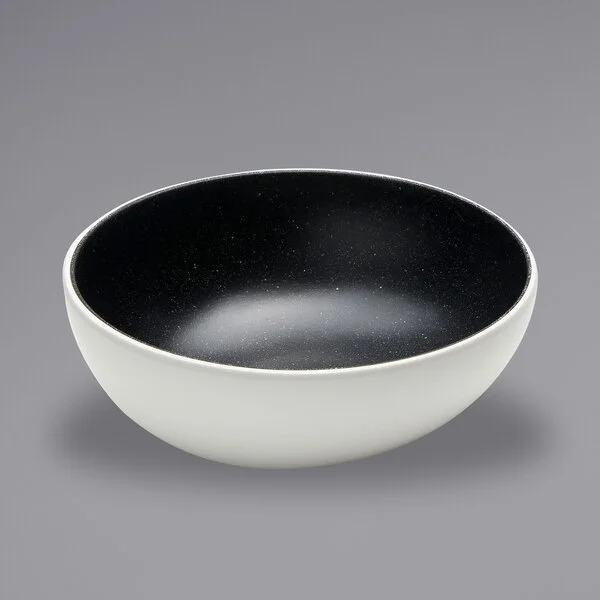 American Metalcraft LFTBB8 Lift 40 oz. Speckled Black and White Slanted Melamine Bowl American Metalcraft LFTBB8 Lift 40 oz. Speckled Black and White Slanted Melamine Bowl