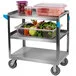 Carlisle UC7032133 3 Shelf Stainless Steel Utility Cart - 33 Carlisle UC7032133 3 Shelf Stainless Steel Utility Cart - 33