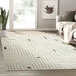 Abani Cabo Collection 4' x 6' Cream / Gray Farmhouse Geometric Labyrinth Area Rug Abani Cabo Collection 4' x 6' Cream / Gray Farmhouse Geometric Labyrinth Area Rug