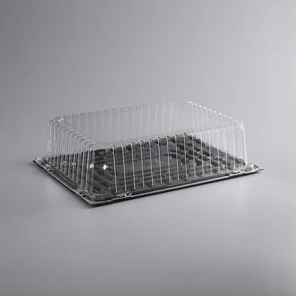Choice 1/2 Size High Dome Sheet Cake Display Container with Clear Dome Lid - 5/Pack