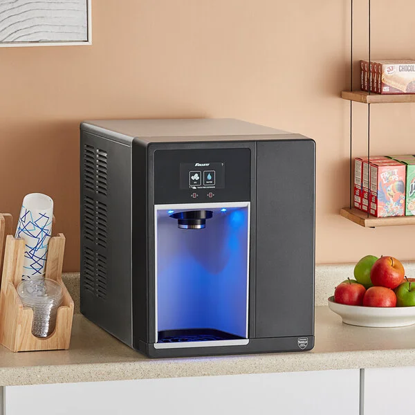 Follett 7CI114A-IW-CL-ST-00 Champion 7 Series Air-Cooled Chewblet Countertop Ice Maker and Water Dispenser with 7 lb. Bin and Filter - 115V, 100 lb.