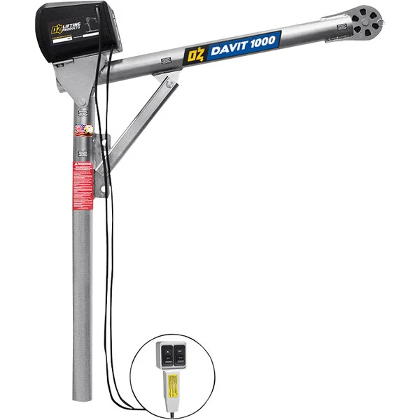 OZ Lifting Products Steel Davit Crane with 12V DC Electric Winch OZ1000DAV-DCW - 1000 lb. Capacity OZ Lifting Products Steel Davit Crane with 12V DC Electric Winch OZ1000DAV-DCW - 1000 lb. Capacity