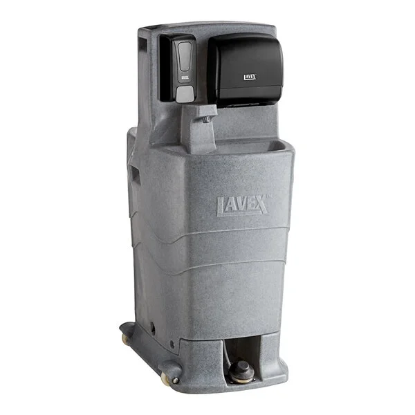 Lavex 26.4 Gallon Double Mobile Hand Wash Station with Liquid Soap and Paper Towel Dispensers Lavex 26.4 Gallon Double Mobile Hand Wash Station with Liquid Soap and Paper Towel Dispensers