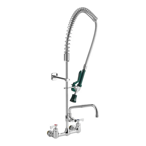 Krowne Royal Series 17-109WL 1.15 GPM Wall-Mount Pre-Rinse Faucet with 8 Krowne Royal Series 17-109WL 1.15 GPM Wall-Mount Pre-Rinse Faucet with 8