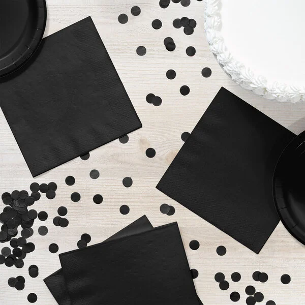 Creative Converting 139194135 Black Velvet 2-Ply 1/4 Fold Luncheon Napkin - 50/Pack Creative Converting 139194135 Black Velvet 2-Ply 1/4 Fold Luncheon Napkin - 50/Pack