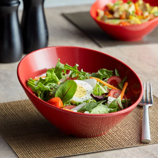 GET B-782-CM Diamond Harvest San Michele 14 oz. Crimson Slanted Melamine Bowl - 12/Case