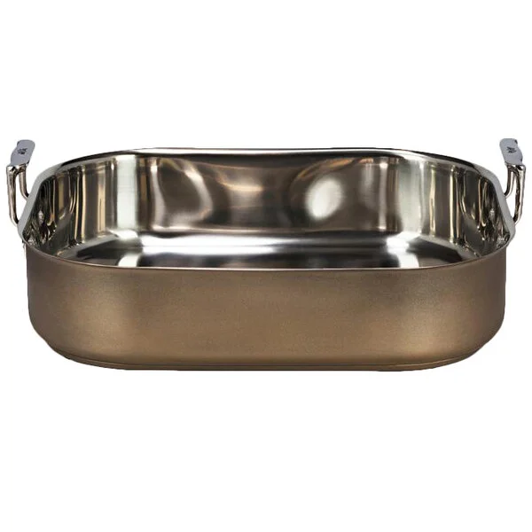 Bon Chef 60010CLDTAUPE Cucina 10 Qt. Taupe Stainless Steel Roasting Pan - 16 1/2 Bon Chef 60010CLDTAUPE Cucina 10 Qt. Taupe Stainless Steel Roasting Pan - 16 1/2