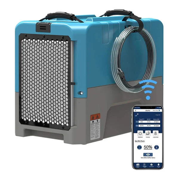 AlorAir Storm Extreme LGR 85 Blue Industrial Commercial Dehumidifier with Pump - 115V AlorAir Storm Extreme LGR 85 Blue Industrial Commercial Dehumidifier with Pump - 115V