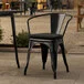 Lancaster Table & Seating Alloy Onyx Black Outdoor Arm Chair with Black Fabric Magnetic Cushion Lancaster Table & Seating Alloy Onyx Black Outdoor Arm Chair with Black Fabric Magnetic Cushion