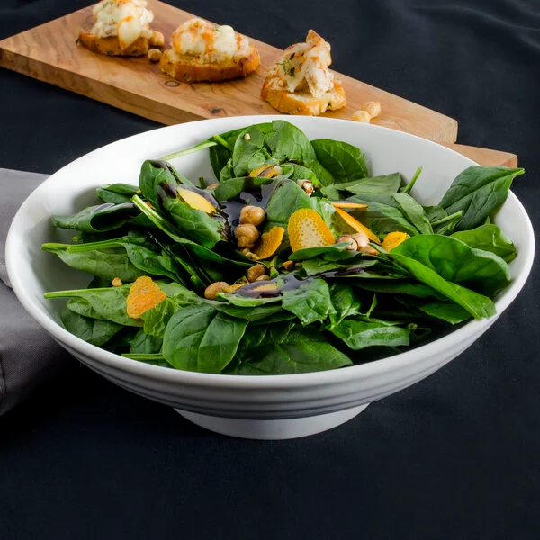 10 Strawberry Street WTR-RIDGPHOBWL Whittier 1.125 Qt. White Porcelain Ribbed Footed Pho Bowl - 8/Case