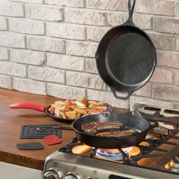 Lodge 7-Piece Essential Pre-Seasoned Cast Iron Skillet Set - Includes 10 1/4 Lodge 7-Piece Essential Pre-Seasoned Cast Iron Skillet Set - Includes 10 1/4