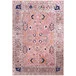 Abani Molana Collection 4' x 6' Pink / Beige Vintage Folk Area Rug Abani Molana Collection 4' x 6' Pink / Beige Vintage Folk Area Rug