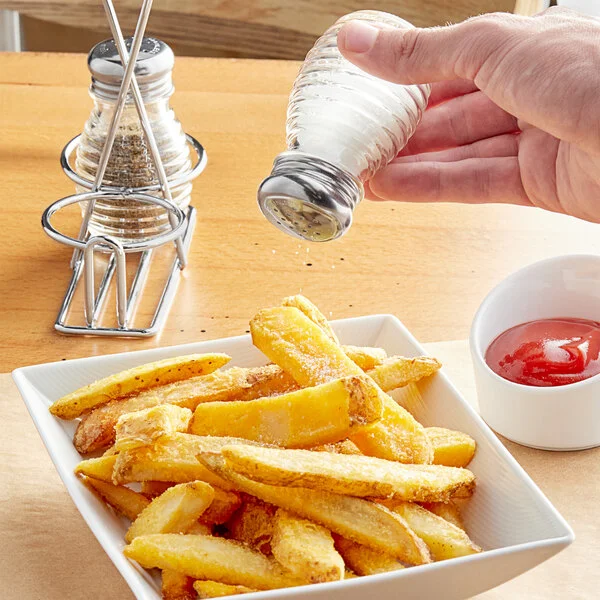 TableCraft Beehive 2 oz. Glass Salt and Pepper Shakers with Stainless Steel Tops - BH2 - 24/Case TableCraft Beehive 2 oz. Glass Salt and Pepper Shakers with Stainless Steel Tops - BH2 - 24/Case