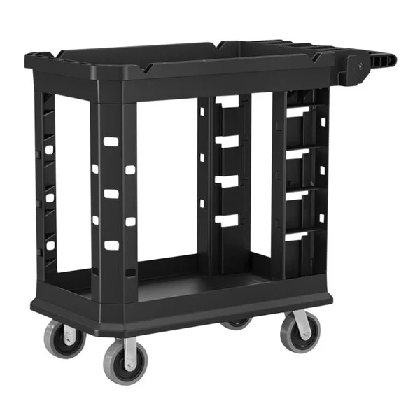 Suncast PUCSD1937 Black Medium Two-Shelf Heavy-Duty Utility Cart - 41 3/4