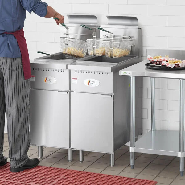 Cooking Performance Group FFOP50 Liquid Propane 50 lb. Stainless Steel Open Pot Floor Fryer - 110,000 BTU Cooking Performance Group FFOP50 Liquid Propane 50 lb. Stainless Steel Open Pot Floor Fryer - 110,000 BTU