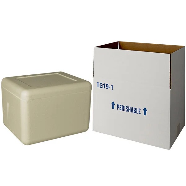 Insulated Shipping Box with Biodegradable Cooler 14 1/4