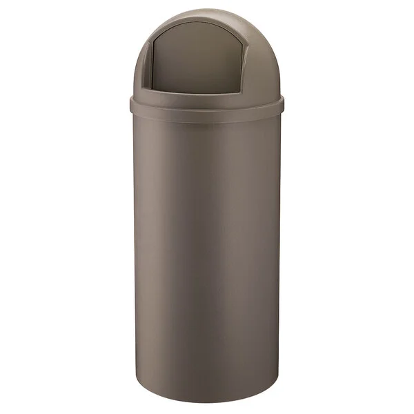 Rubbermaid® FG816088BRN Marshal Classic Brown Round Resin Trash Can with Retainer Bands 60 Qt. / 15 Gallon Rubbermaid® FG816088BRN Marshal Classic Brown Round Resin Trash Can with Retainer Bands 60 Qt. / 15 Gallon