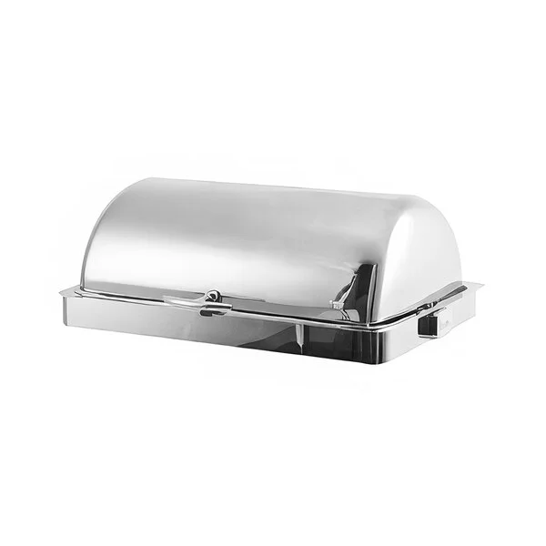 Spring USA Rondo 9.875 Qt. Full Size Built-In Chafer with Insert Pan, Electric Heating, and Chrome Accents - 110-120V, 700W 2546-6A