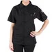 Mercer Culinary Millennia Air® Black Unisex Short Sleeve Cook Shirt with Full Mesh Back M60200BK - L Mercer Culinary Millennia Air® Black Unisex Short Sleeve Cook Shirt with Full Mesh Back M60200BK - L