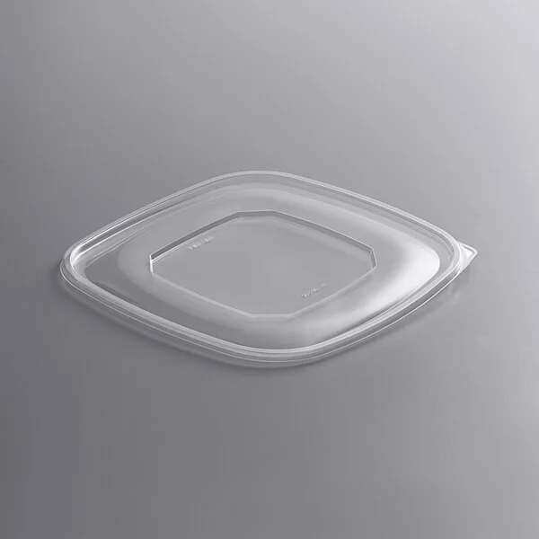 Fineline 15346L-FL Super Bowl Plus Clear Flat PET Plastic Lid for 32 Wide, 48 Wide, and 64 oz. Square Bowls - 150/Case Fineline 15346L-FL Super Bowl Plus Clear Flat PET Plastic Lid for 32 Wide, 48 Wide, and 64 oz. Square Bowls - 150/Case