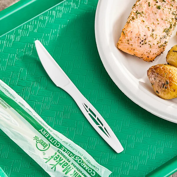 Stalk Market Wrapped Heavy Weight White CPLA Knife 6 1/2 Stalk Market Wrapped Heavy Weight White CPLA Knife 6 1/2