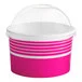 Choice 16 oz. Pink Paper Frozen Yogurt / Food Cup With Dome Lid - 50/Case Choice 16 oz. Pink Paper Frozen Yogurt / Food Cup With Dome Lid - 50/Case