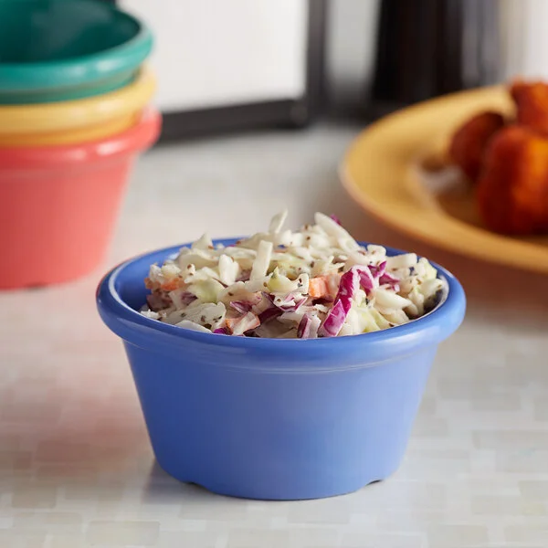 Elite Global Solutions B375SM-MIX Brazil 6 oz. Assorted Colors Melamine Ramekin - 12/Case Elite Global Solutions B375SM-MIX Brazil 6 oz. Assorted Colors Melamine Ramekin - 12/Case