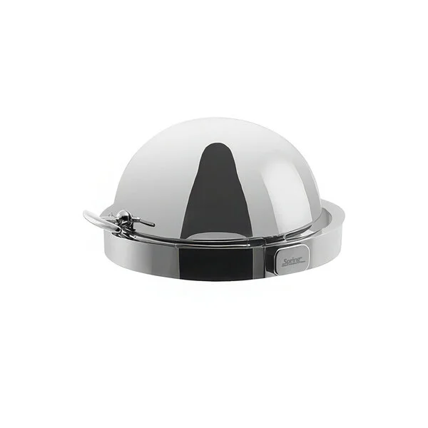 Spring USA Rondo 8 Qt. Built-In Round Chafer with Electric Heating and Chrome Accents 2547-697/35 - 110-120V, 500W