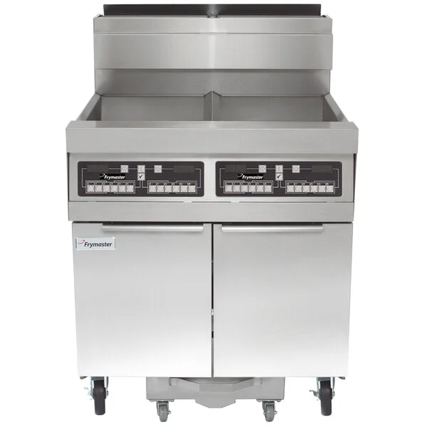 Frymaster SCFHD260G 160 lb. 2 Unit Natural Gas Floor Fryer System with CM3.5 Controls and Filtration System - 250,000 BTU