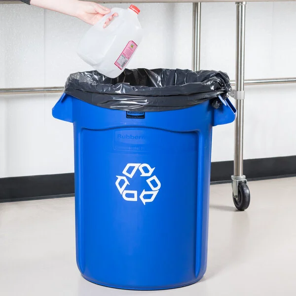 Rubbermaid® FG263273BLUE BRUTE 32 Gallon Blue Round Recycling Can