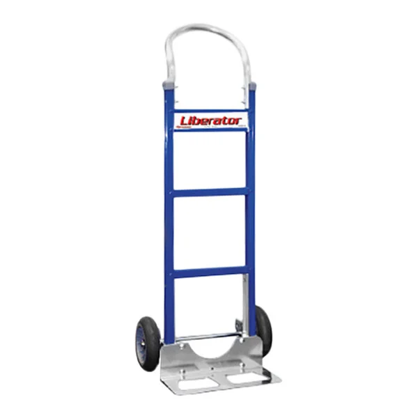 B&P Manufacturing Liberator 600 lb. Blue Aluminum / Steel Straight Back Hand Truck with Loop Handle and 10