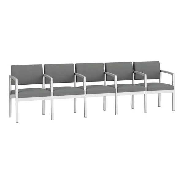 Lesro Lenox Steel Open House Asteroid Fabric 5-Seat Sofa with Center Arms Lesro Lenox Steel Open House Asteroid Fabric 5-Seat Sofa with Center Arms
