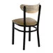 Lancaster Table & Seating Boomerang Black Finish Chair with Taupe Vinyl Seat and Driftwood Back - Unassembled Lancaster Table & Seating Boomerang Black Finish Chair with Taupe Vinyl Seat and Driftwood Back - Unassembled